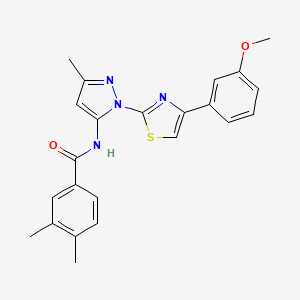 N-(1-(4-(3-methoxyphenyl)thiazol-2-yl)-3-methyl-1H-pyrazol-5-yl)-3,4-dimethylbenzamide