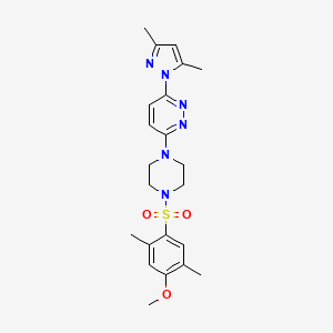 B3201484 3-(3,5-dimethyl-1H-pyrazol-1-yl)-6-(4-((4-methoxy-2,5-dimethylphenyl)sulfonyl)piperazin-1-yl)pyridazine CAS No. 1019104-98-3