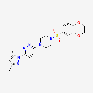 3-(4-((2,3-dihydrobenzo[b][1,4]dioxin-6-yl)sulfonyl)piperazin-1-yl)-6-(3,5-dimethyl-1H-pyrazol-1-yl)pyridazine