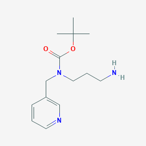 molecular formula C14H23N3O2 B3201532 tert-butyl N-(3-aminopropyl)-N-(pyridin-3-ylmethyl)carbamate CAS No. 1019452-24-4