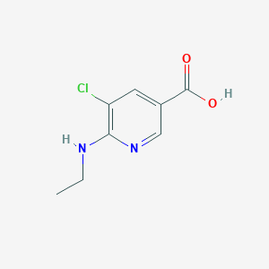 molecular formula C8H9ClN2O2 B3201539 5-Chloro-6-(ethylamino)pyridine-3-carboxylic acid CAS No. 1019461-54-1