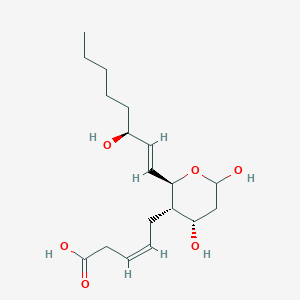molecular formula C18H30O6 B032016 3-Pentenoic acid,5-[(2R,3S,4S,6R)-tetrahydro-4,6-dihydroxy-2-[(1E,3S)-3-hydroxy-1-octen-1-yl]-2H-pyran-3-yl]-,(3Z)- CAS No. 63250-09-9