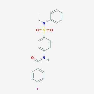molecular formula C21H19FN2O3S B320173 N-[4-[ethyl(phenyl)sulfamoyl]phenyl]-4-fluorobenzamide 