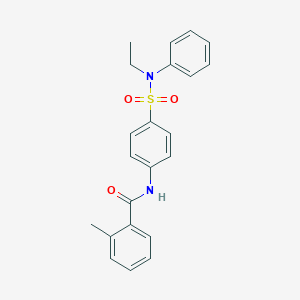 molecular formula C22H22N2O3S B320176 N-[4-[ethyl(phenyl)sulfamoyl]phenyl]-2-methylbenzamide 