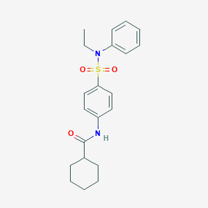 molecular formula C21H26N2O3S B320188 N-[4-[ethyl(phenyl)sulfamoyl]phenyl]cyclohexanecarboxamide 