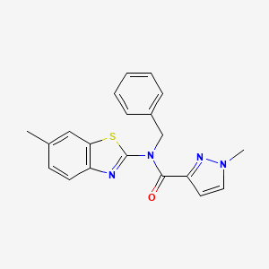 molecular formula C20H18N4OS B3201943 N-benzyl-1-methyl-N-(6-methylbenzo[d]thiazol-2-yl)-1H-pyrazole-3-carboxamide CAS No. 1020489-84-2
