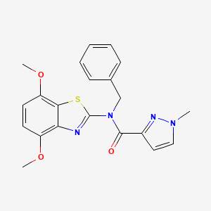 molecular formula C21H20N4O3S B3201953 N-benzyl-N-(4,7-dimethoxy-1,3-benzothiazol-2-yl)-1-methyl-1H-pyrazole-3-carboxamide CAS No. 1020489-90-0