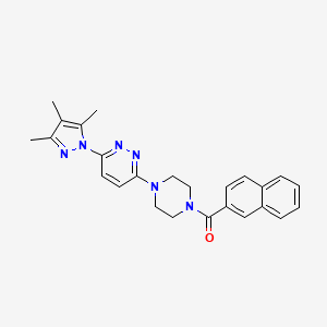 molecular formula C25H26N6O B3201969 3-[4-(naphthalene-2-carbonyl)piperazin-1-yl]-6-(3,4,5-trimethyl-1H-pyrazol-1-yl)pyridazine CAS No. 1020502-42-4