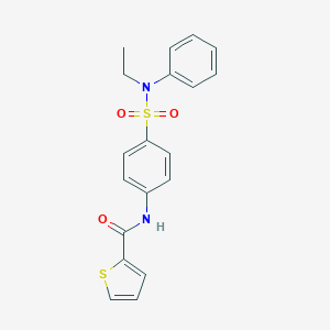 molecular formula C19H18N2O3S2 B320198 N-[4-[ethyl(phenyl)sulfamoyl]phenyl]thiophene-2-carboxamide 