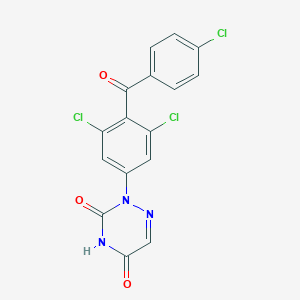 molecular formula C16H8Cl3N3O3 B032020 2-(3,5-Dichloro-4-(4-chlorobenzoyl)phenyl)-1,2,4-triazine-3,5(2H,4H)-dione CAS No. 133648-81-4