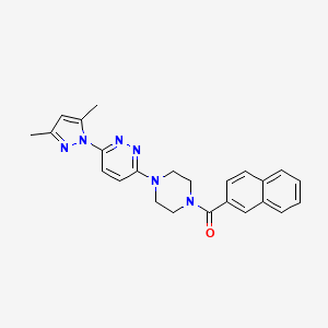 molecular formula C24H24N6O B3202025 3-(3,5-dimethyl-1H-pyrazol-1-yl)-6-[4-(naphthalene-2-carbonyl)piperazin-1-yl]pyridazine CAS No. 1020503-10-9