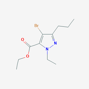 molecular formula C11H17BrN2O2 B3202114 Ethyl 4-bromo-1-ethyl-3-propyl-1H-pyrazole-5-carboxylate CAS No. 1020722-48-8