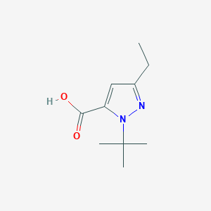 molecular formula C10H16N2O2 B3202136 1-tert-butyl-3-ethyl-1H-pyrazole-5-carboxylic acid CAS No. 1020724-10-0