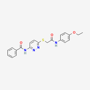 molecular formula C21H20N4O3S B3202228 N-(6-((2-((4-ethoxyphenyl)amino)-2-oxoethyl)thio)pyridazin-3-yl)benzamide CAS No. 1021090-27-6