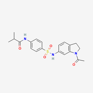 molecular formula C20H23N3O4S B3202601 N-(4-(N-(1-acetylindolin-6-yl)sulfamoyl)phenyl)isobutyramide CAS No. 1021211-09-5