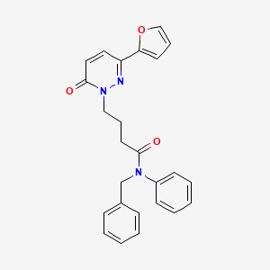 molecular formula C25H23N3O3 B3202606 N-benzyl-4-(3-(furan-2-yl)-6-oxopyridazin-1(6H)-yl)-N-phenylbutanamide CAS No. 1021211-72-2