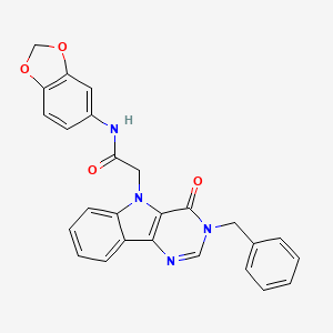 molecular formula C26H20N4O4 B3202631 N-(2H-1,3-benzodioxol-5-yl)-2-{3-benzyl-4-oxo-3H,4H,5H-pyrimido[5,4-b]indol-5-yl}acetamide CAS No. 1021211-91-5