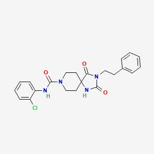 molecular formula C22H23ClN4O3 B3202953 N-(2-chlorophenyl)-2,4-dioxo-3-(2-phenylethyl)-1,3,8-triazaspiro[4.5]decane-8-carboxamide CAS No. 1021222-64-9