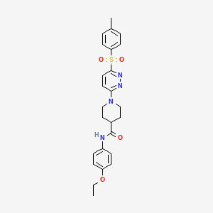 molecular formula C25H28N4O4S B3202988 N-(4-ethoxyphenyl)-1-[6-(4-methylbenzenesulfonyl)pyridazin-3-yl]piperidine-4-carboxamide CAS No. 1021224-42-9