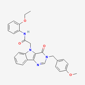 molecular formula C28H26N4O4 B3203023 N-(2-ethoxyphenyl)-2-{3-[(4-methoxyphenyl)methyl]-4-oxo-3H,4H,5H-pyrimido[5,4-b]indol-5-yl}acetamide CAS No. 1021225-84-2