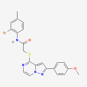molecular formula C22H19BrN4O2S B3203164 N-(2-bromo-4-methylphenyl)-2-{[2-(4-methoxyphenyl)pyrazolo[1,5-a]pyrazin-4-yl]sulfanyl}acetamide CAS No. 1021228-79-4