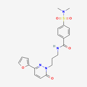 molecular formula C20H22N4O5S B3203307 4-(dimethylsulfamoyl)-N-{3-[3-(furan-2-yl)-6-oxo-1,6-dihydropyridazin-1-yl]propyl}benzamide CAS No. 1021252-41-4