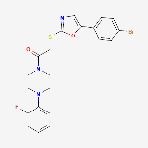 molecular formula C21H19BrFN3O2S B3203371 2-{[5-(4-Bromophenyl)-1,3-oxazol-2-yl]sulfanyl}-1-[4-(2-fluorophenyl)piperazin-1-yl]ethan-1-one CAS No. 1021254-55-6