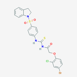 molecular formula C23H19BrClN3O4S2 B320340 N-[(4-bromo-2-chlorophenoxy)acetyl]-N'-[4-(2,3-dihydro-1H-indol-1-ylsulfonyl)phenyl]thiourea 