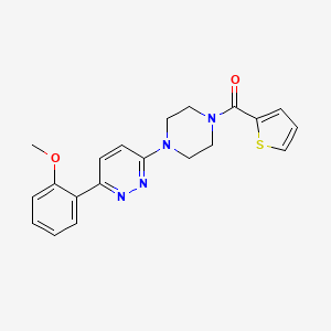 molecular formula C20H20N4O2S B3203434 3-(2-methoxyphenyl)-6-[4-(thiophene-2-carbonyl)piperazin-1-yl]pyridazine CAS No. 1021256-41-6