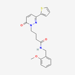 molecular formula C20H21N3O3S B3203537 N-(2-methoxybenzyl)-4-(6-oxo-3-(thiophen-2-yl)pyridazin-1(6H)-yl)butanamide CAS No. 1021260-00-3
