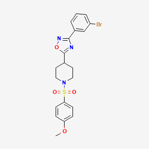 molecular formula C20H20BrN3O4S B3203556 3-(3-Bromophenyl)-5-(1-((4-methoxyphenyl)sulfonyl)piperidin-4-yl)-1,2,4-oxadiazole CAS No. 1021261-20-0