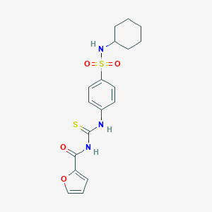 molecular formula C18H21N3O4S2 B320371 N-[[4-(cyclohexylsulfamoyl)phenyl]carbamothioyl]furan-2-carboxamide 