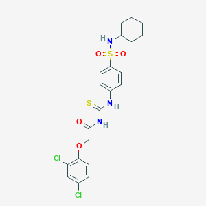 molecular formula C21H23Cl2N3O4S2 B320372 N-[[4-(cyclohexylsulfamoyl)phenyl]carbamothioyl]-2-(2,4-dichlorophenoxy)acetamide 