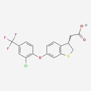 B3203850 (S)-2-(6-(2-Chloro-4-(trifluoromethyl)phenoxy)-2,3-dihydrobenzo[b]thiophen-3-yl)acetic acid CAS No. 1022979-27-6