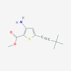 molecular formula C12H15NO2S B3204024 Methyl 3-amino-5-(3,3-dimethylbut-1-yn-1-yl)thiophene-2-carboxylate CAS No. 1026785-75-0