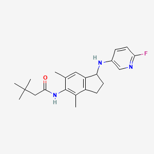 N-(1-((6-Fluoropyridin-3-yl)amino)-4,6-dimethyl-2,3-dihydro-1H-inden-5-yl)-3,3-dimethylbutanamide