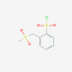 molecular formula C8H9ClO4S2 B3204209 Benzenesulfonyl chloride, 2-[(methylsulfonyl)methyl]- CAS No. 103008-53-3
