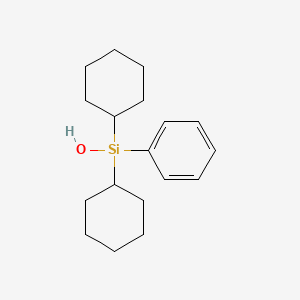 molecular formula C18H28OSi B3204239 Silanol, dicyclohexylphenyl- CAS No. 1031-17-0