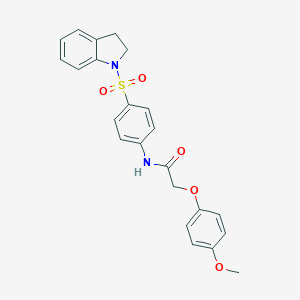 molecular formula C23H22N2O5S B320433 N-[4-(2,3-dihydro-1H-indol-1-ylsulfonyl)phenyl]-2-(4-methoxyphenoxy)acetamide 