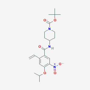 molecular formula C22H31N3O6 B3204372 tert-Butyl 4-(4-isopropoxy-5-nitro-2-vinylbenzamido)piperidine-1-carboxylate CAS No. 1035230-11-5