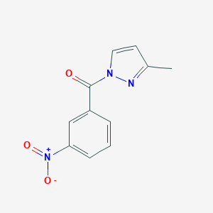 molecular formula C11H9N3O3 B320455 1-{3-nitrobenzoyl}-3-methyl-1H-pyrazole 