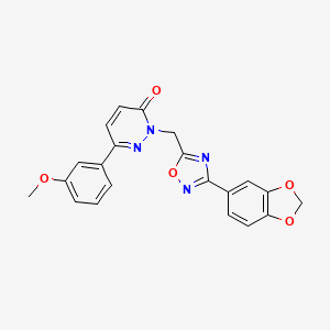 molecular formula C21H16N4O5 B3204750 2-{[3-(2H-1,3-benzodioxol-5-yl)-1,2,4-oxadiazol-5-yl]methyl}-6-(3-methoxyphenyl)-2,3-dihydropyridazin-3-one CAS No. 1040631-52-4
