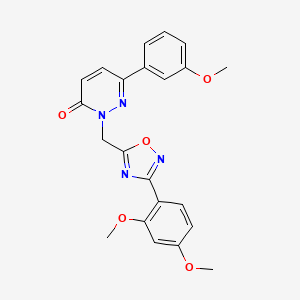 molecular formula C22H20N4O5 B3204752 2-{[3-(2,4-dimethoxyphenyl)-1,2,4-oxadiazol-5-yl]methyl}-6-(3-methoxyphenyl)-2,3-dihydropyridazin-3-one CAS No. 1040631-54-6