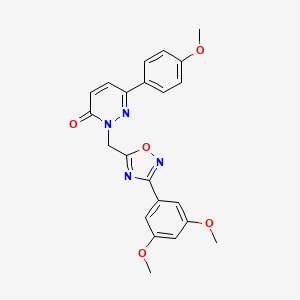 molecular formula C22H20N4O5 B3204792 2-{[3-(3,5-dimethoxyphenyl)-1,2,4-oxadiazol-5-yl]methyl}-6-(4-methoxyphenyl)-2,3-dihydropyridazin-3-one CAS No. 1040631-81-9