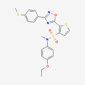 molecular formula C22H21N3O4S3 B3204867 N-(4-ethoxyphenyl)-N-methyl-2-{3-[4-(methylsulfanyl)phenyl]-1,2,4-oxadiazol-5-yl}thiophene-3-sulfonamide CAS No. 1040634-87-4