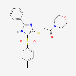 molecular formula C22H23N3O4S2 B3205009 1-morpholino-2-((2-phenyl-4-tosyl-1H-imidazol-5-yl)thio)ethanone CAS No. 1040639-11-9
