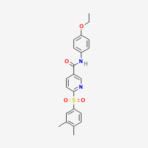 molecular formula C22H22N2O4S B3205033 6-(3,4-dimethylbenzenesulfonyl)-N-(4-ethoxyphenyl)pyridine-3-carboxamide CAS No. 1040639-25-5