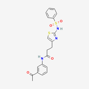 molecular formula C20H19N3O4S2 B3205168 N-(3-acetylphenyl)-3-(2-(phenylsulfonamido)thiazol-4-yl)propanamide CAS No. 1040641-04-0