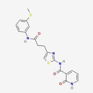 molecular formula C19H18N4O3S2 B3205210 N-(4-(3-((3-(methylthio)phenyl)amino)-3-oxopropyl)thiazol-2-yl)-2-oxo-1,2-dihydropyridine-3-carboxamide CAS No. 1040641-92-6