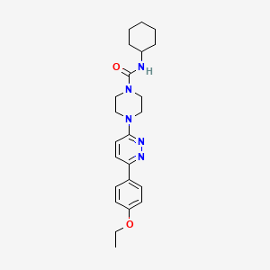 molecular formula C23H31N5O2 B3205240 N-cyclohexyl-4-(6-(4-ethoxyphenyl)pyridazin-3-yl)piperazine-1-carboxamide CAS No. 1040642-27-0